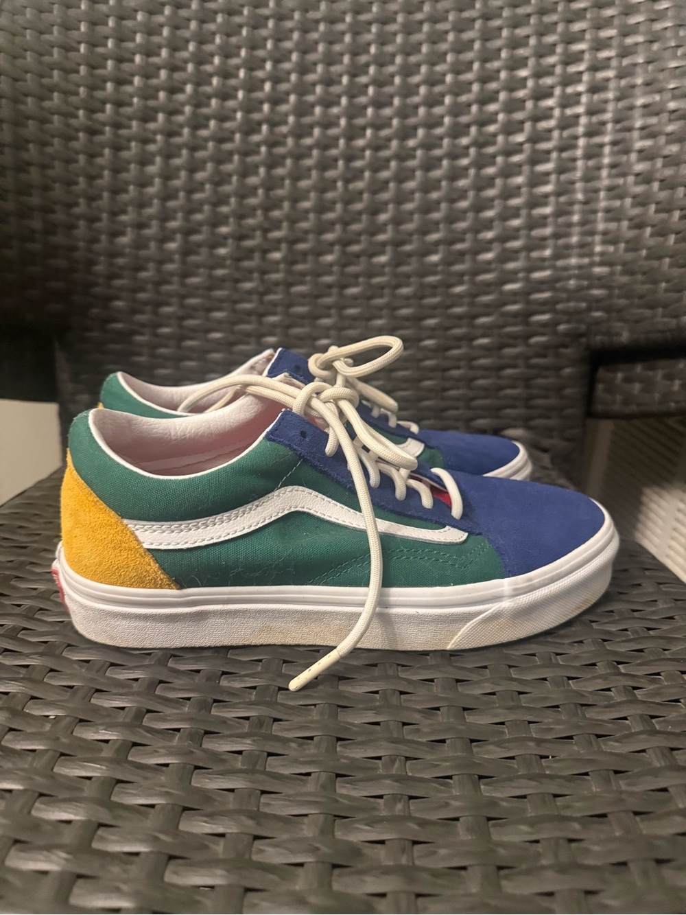 Vans Kids Old Skool Sneakers in Blue, Green & Yellow